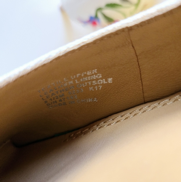 Tory Burch Elizabeth Painted Iris Embroidered Canvas Kitten Heel Pumps Size 8.5M - Picture 13 of 16